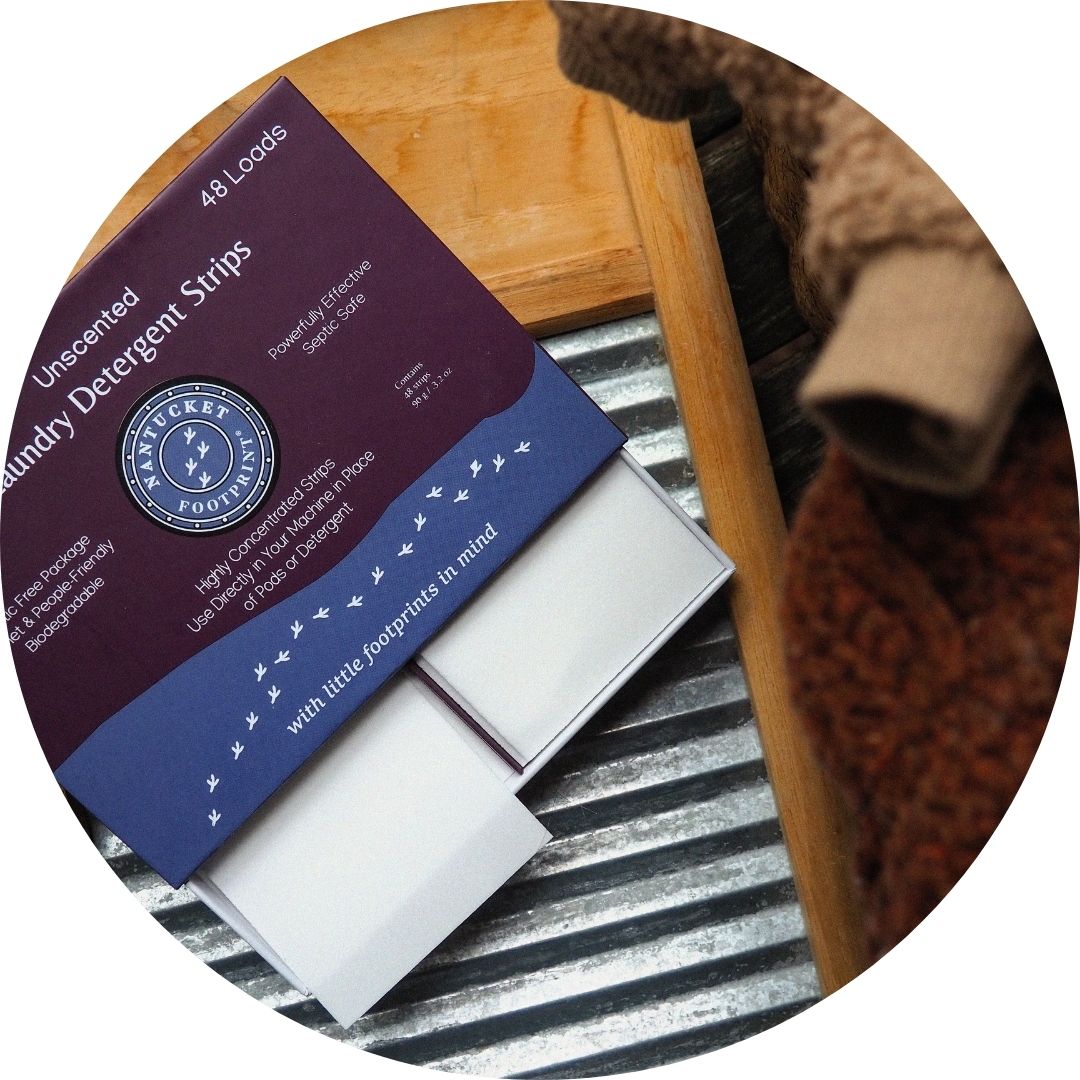 nantucket footprint laundry detergent strips box