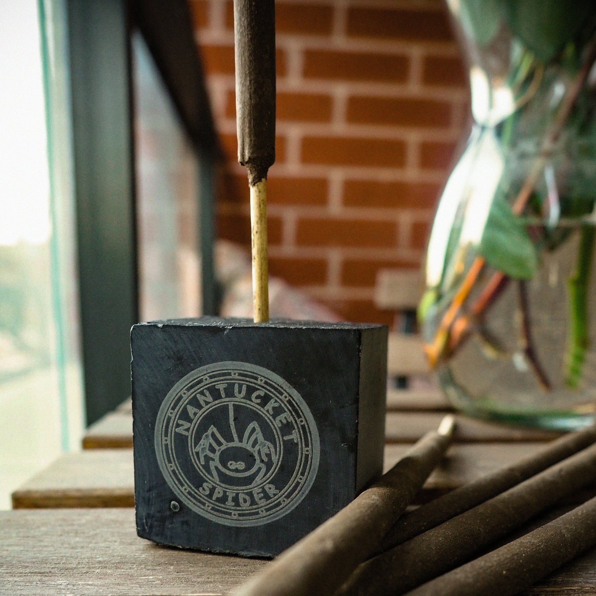 Artisanal Stone Block Incense Holder x3 - Nantucket Spider