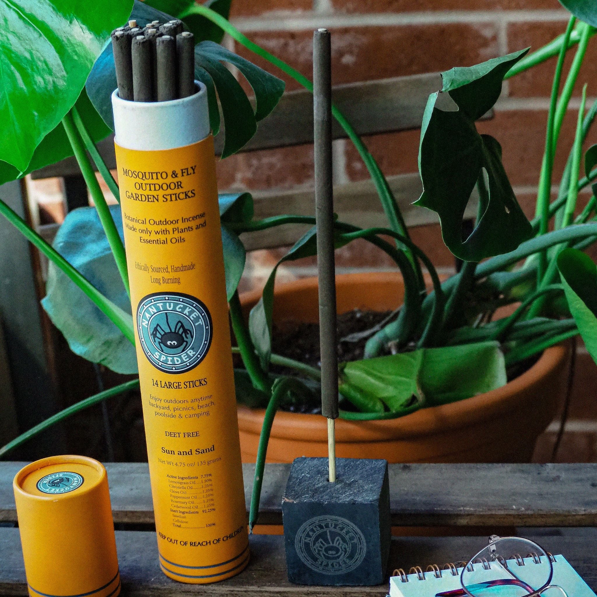 Bug-Repelling Incense & Stone Holder Bundle