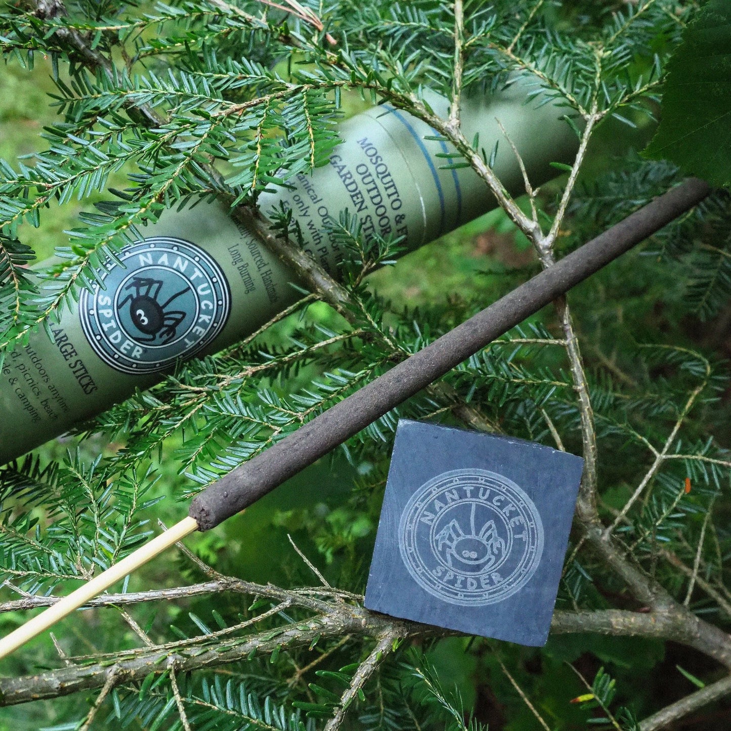 Bundle & Save 15%: Incense Holder + Mosquito & Fly Repelling Outdoor Garden Incense Sticks - Nantucket Spider