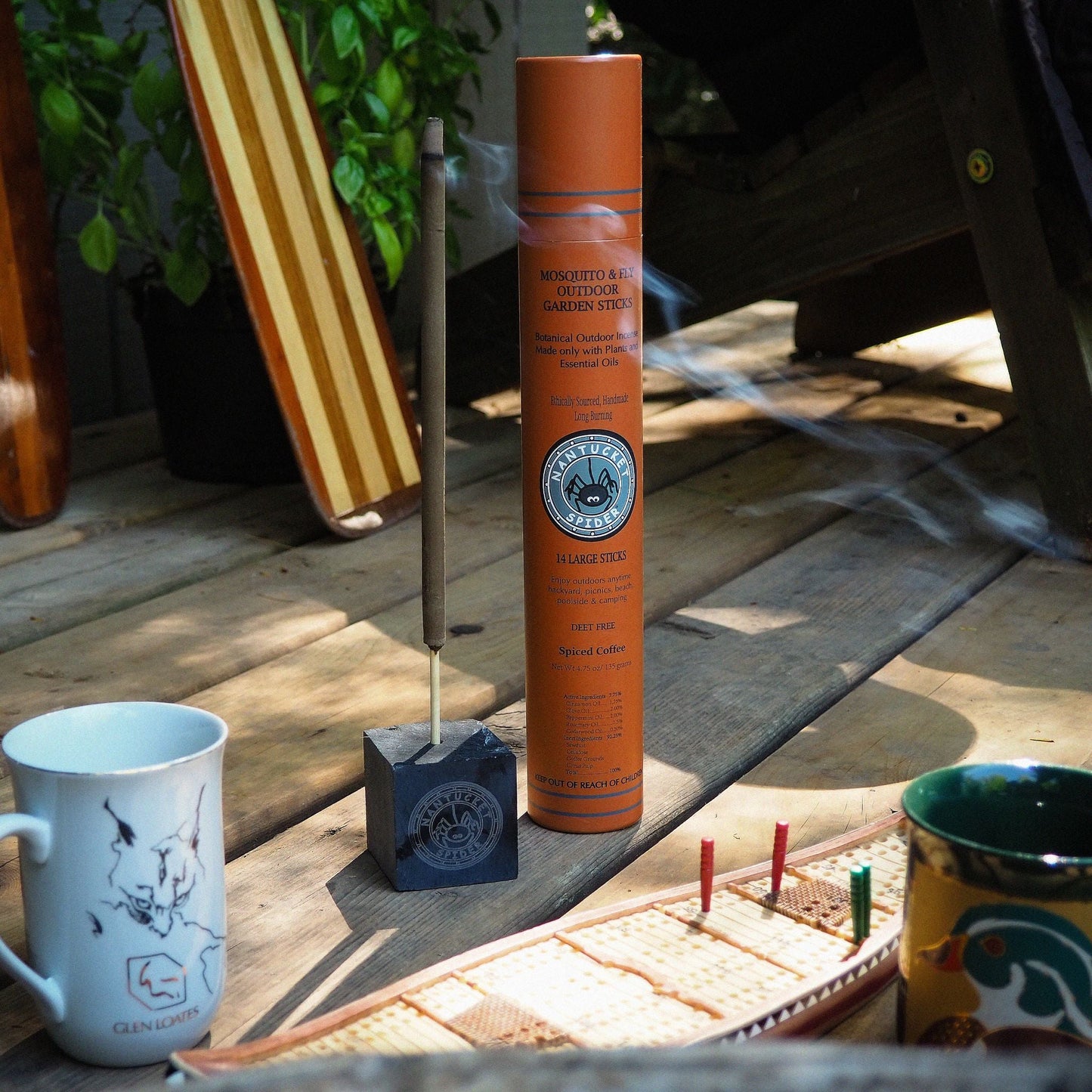 Bundle & Save 15%: Incense Holder + Mosquito & Fly Repelling Outdoor Garden Incense Sticks - Nantucket Spider