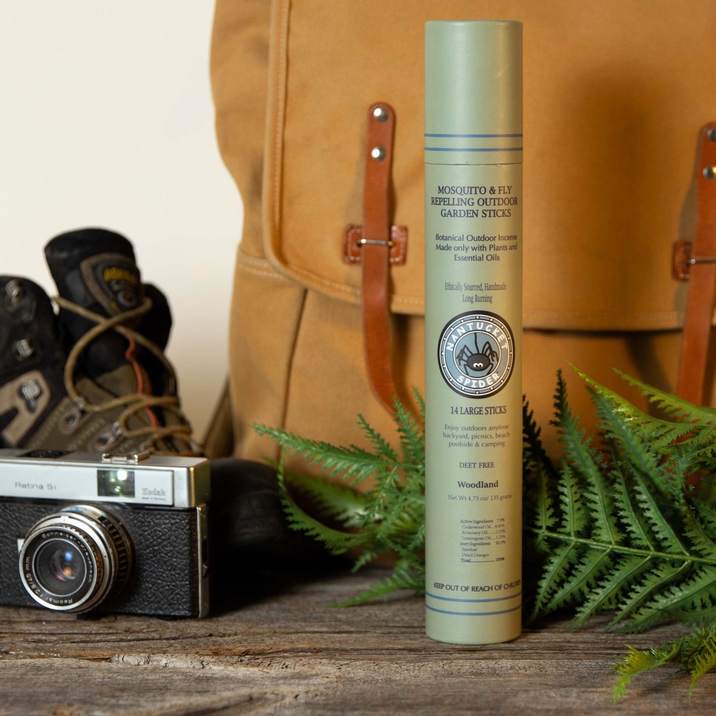 Mosquito Repellent & Fly Repelling Outdoor Garden Incense Sticks (14 Stick Tube) - Nantucket Spider