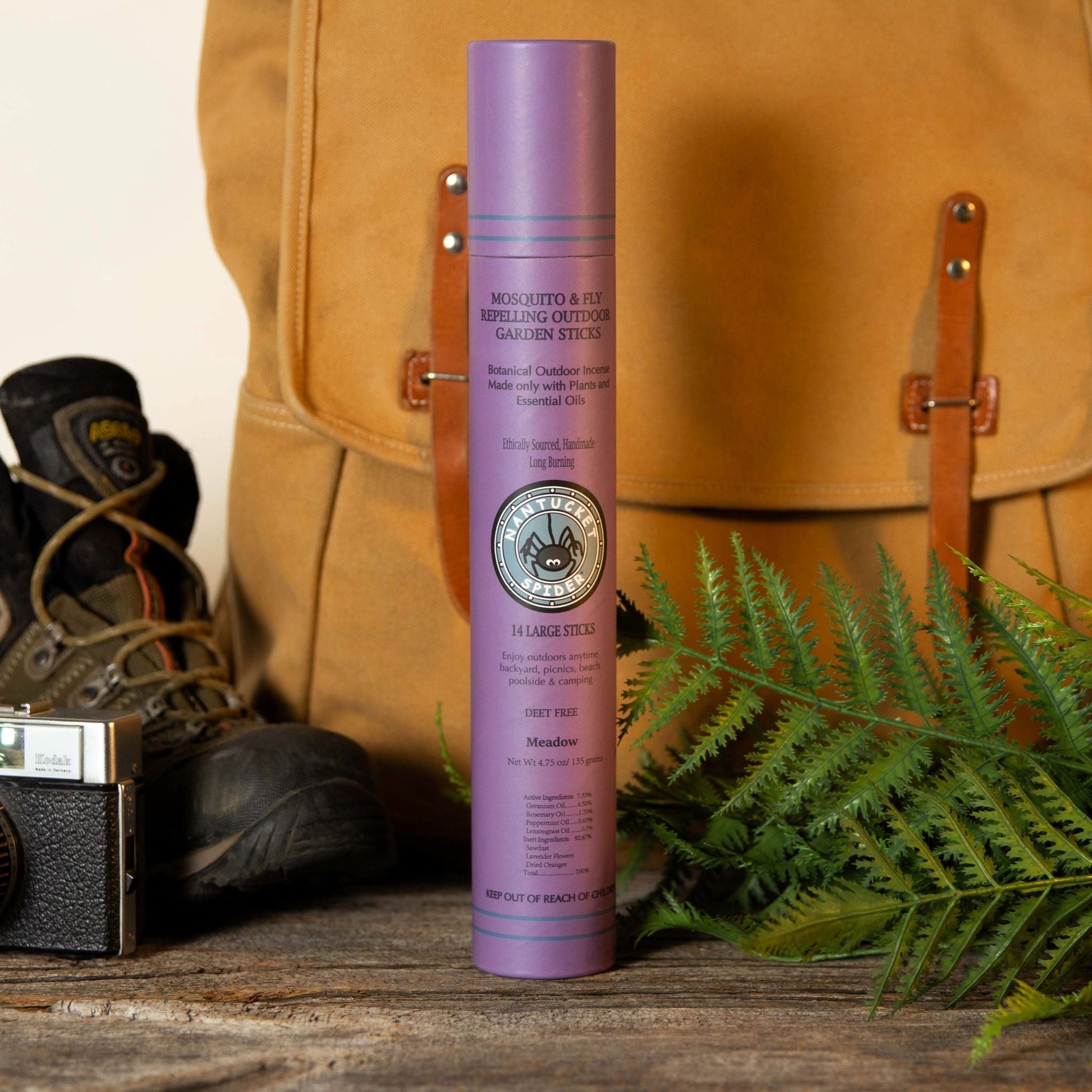 Mosquito Repellent & Fly Repelling Outdoor Garden Incense Sticks (14 Stick Tube) - Nantucket Spider