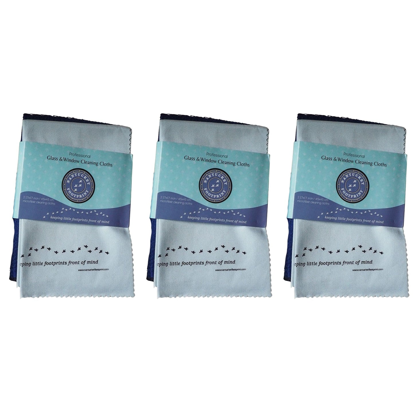 Professional Microfiber Glass & Window Cleaning Cloth Set x3 - Nantucket Spider