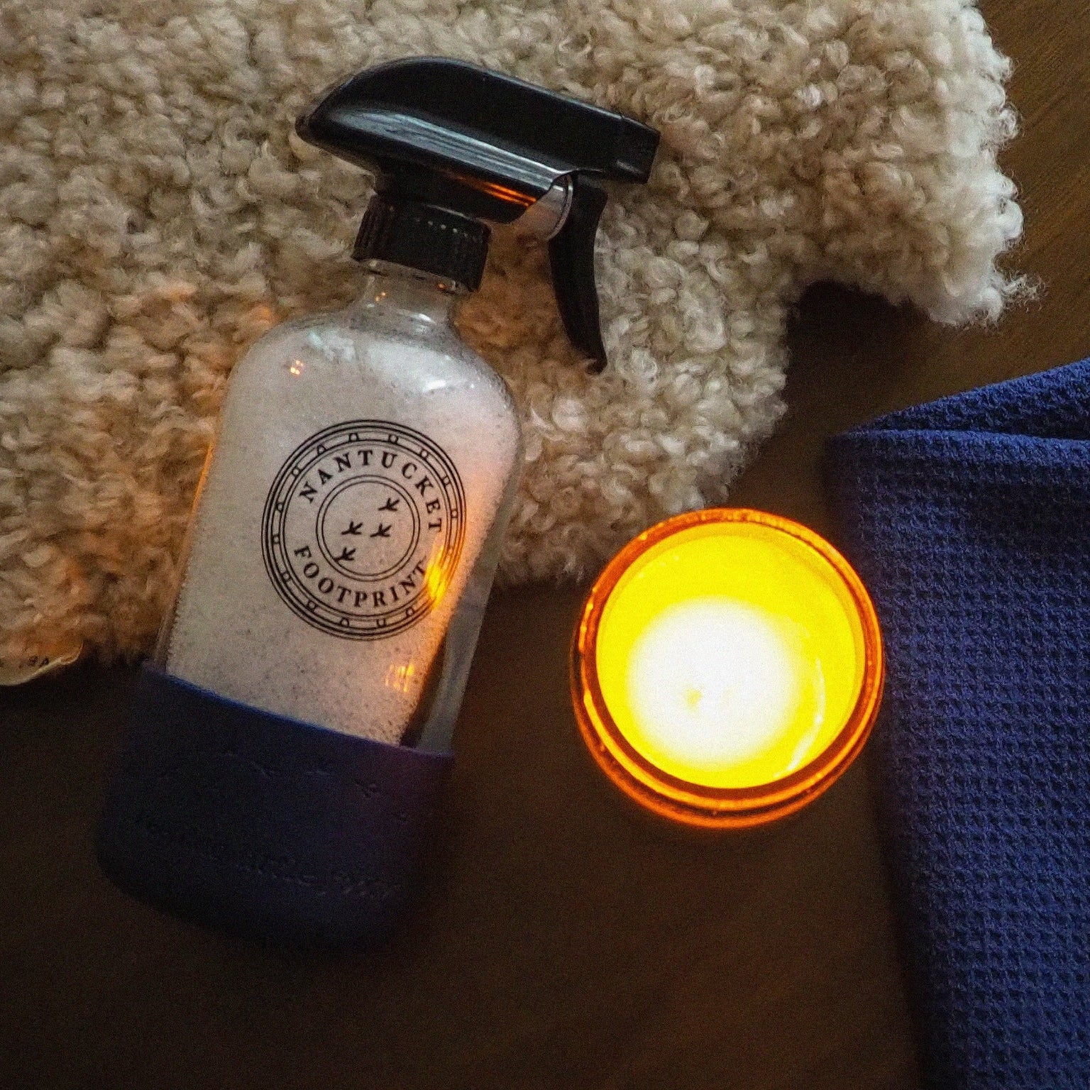 Reusable 16 oz Glass Spray Bottle (Empty) with Silicone Cushion Base - Nantucket Spider