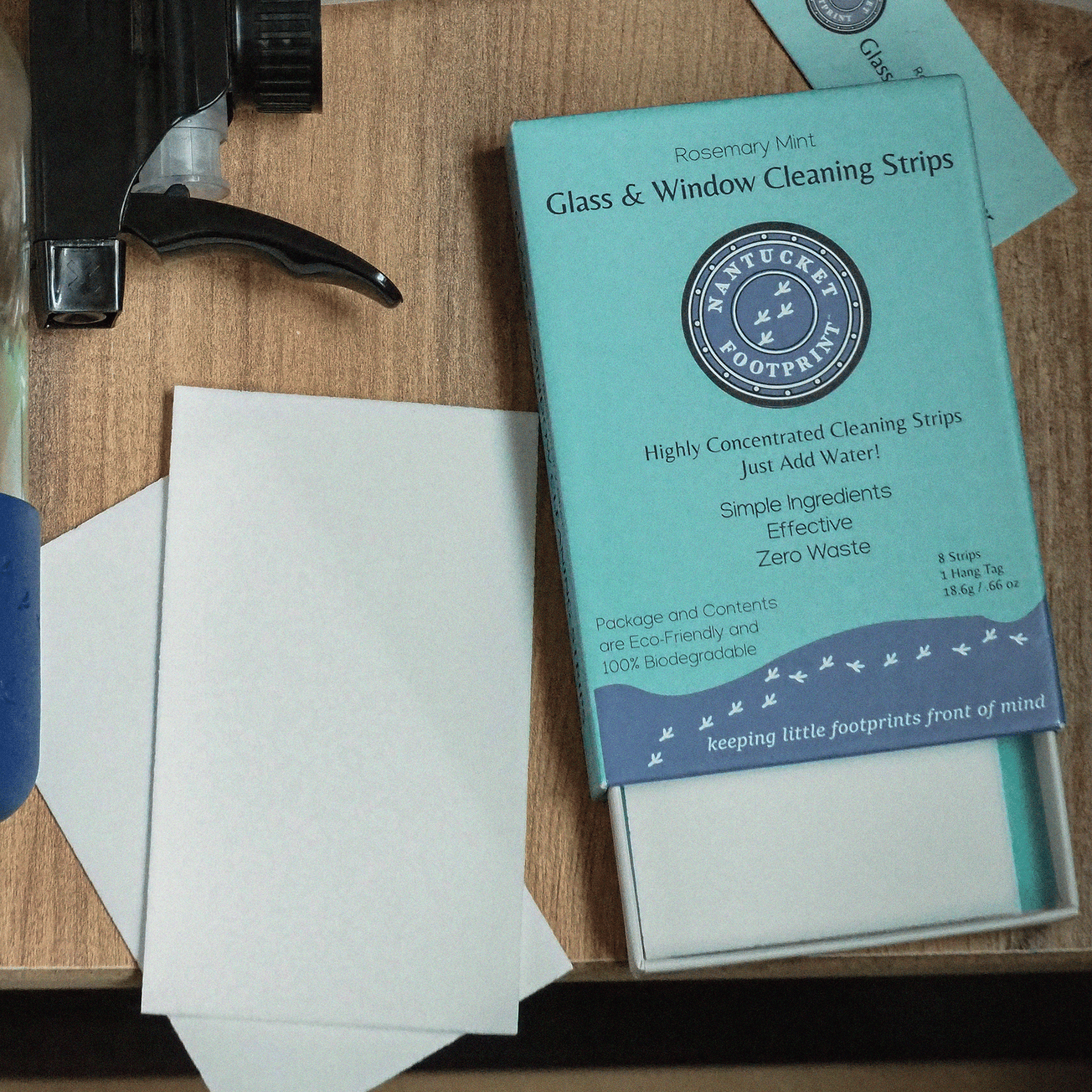 Zero Waste Glass & Window Cleaning Strips - 8 Strips - Nantucket Spider