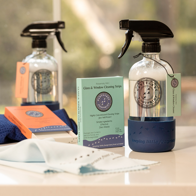 Window Bundle: Window Strips & Reusable Glass Bottle & Eco Friendly Cleaning Cloths