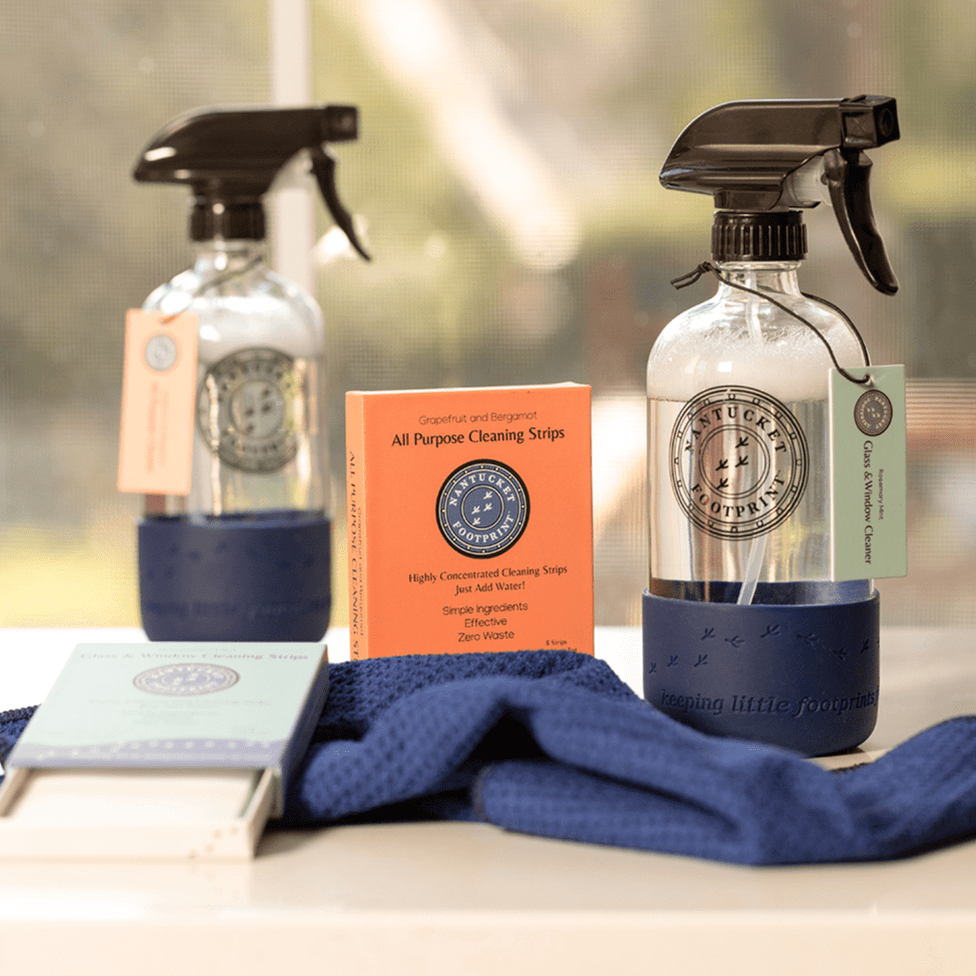 Reusable 16 oz Glass Spray Bottle (Empty) with Silicone Cushion Base - Nantucket Spider