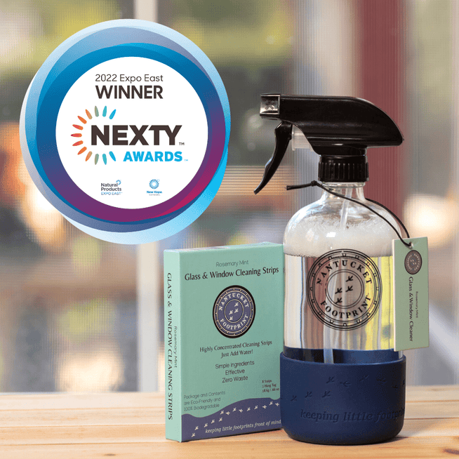 Window Bundle: Window Strips & Reusable Glass Bottle & Eco Friendly Cleaning Cloths - Nantucket Spider